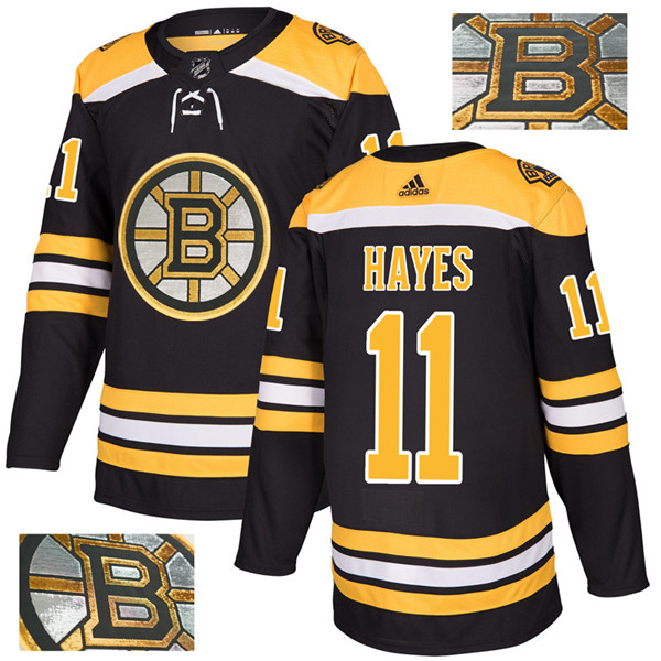 Bruins 11 Jimmy Hayes Black With Special Glittery Logo  Jersey