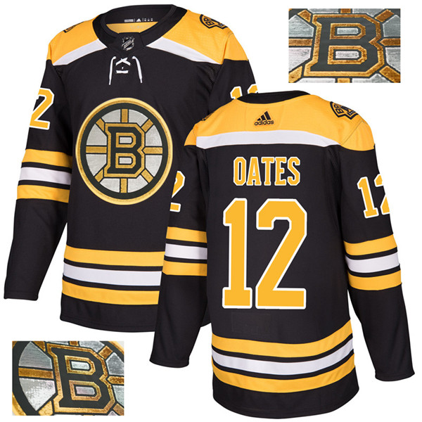 Bruins 12 Adam Oates Black With Special Glittery Logo  Jersey