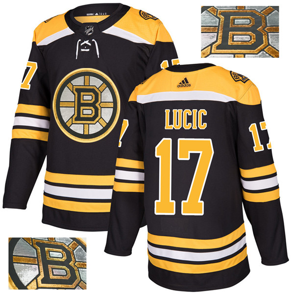 Bruins 17 Milan Lucic Black With Special Glittery Logo  Jersey