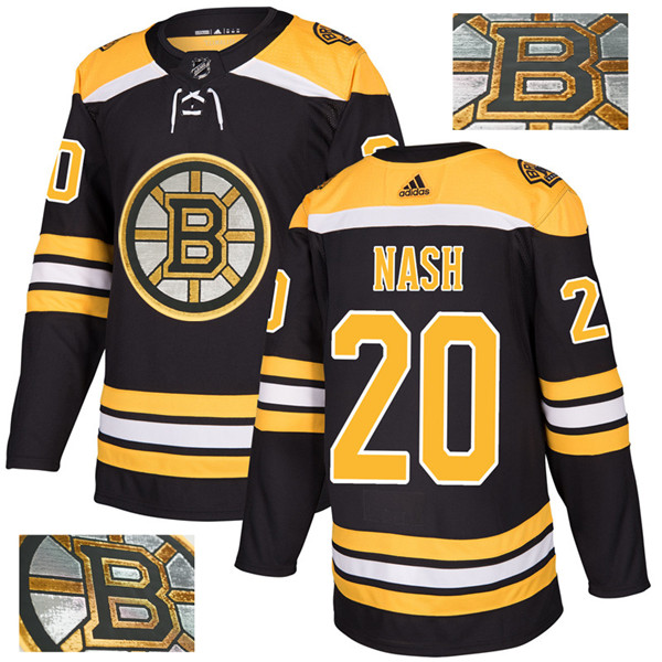 Bruins 20 Rick Nash Black With Special Glittery Logo  Jersey