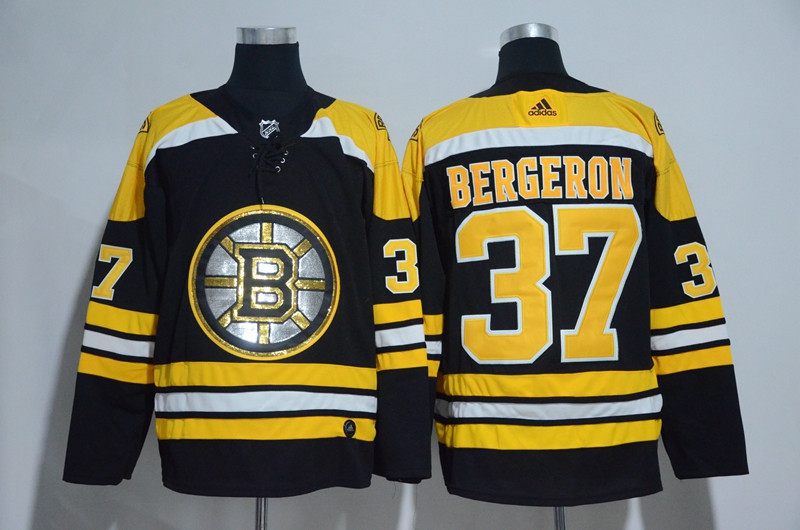 Bruins 37 Patrice Bergeron Black Glittery Edition  Jersey