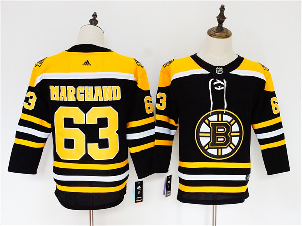 Bruins 63 Brad Marchand Black Youth  Jersey