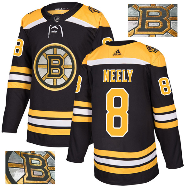 Bruins 8 Cam Neely Black With Special Glittery Logo  Jersey