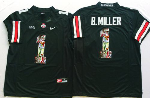 Buckeyes 1 Braxton Miller Black Player Fashion Stitched NCAA Jersey