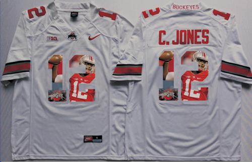 Buckeyes 12 Cardale Jones White Player Fashion Stitched NCAA Jersey
