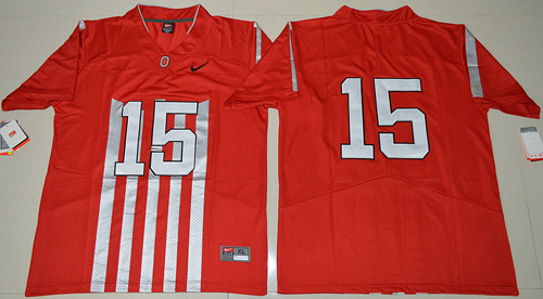 Buckeyes 15 Ezekiel Elliott Red 1917 Throwback Limited Stitched NCAA Jersey