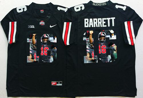 Buckeyes 16 J T Barrett Black Player Fashion Stitched NCAA Jersey