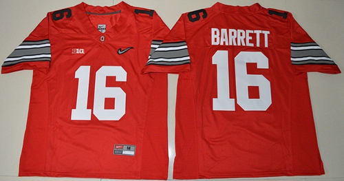 Buckeyes 16 J T Barrett Red Diamond Quest Stitched NCAA Jersey