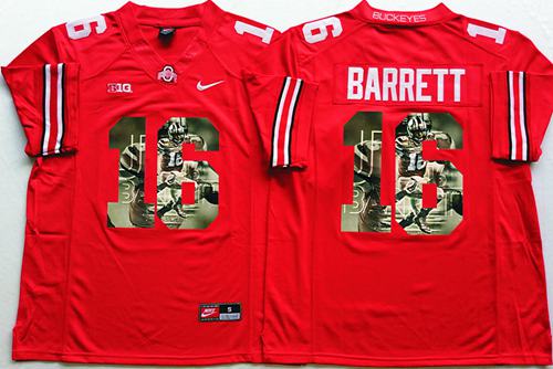 Buckeyes 16 J T Barrett Red Player Fashion Stitched NCAA Jersey