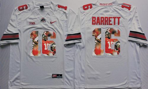 Buckeyes 16 J T Barrett White Player Fashion Stitched NCAA Jersey
