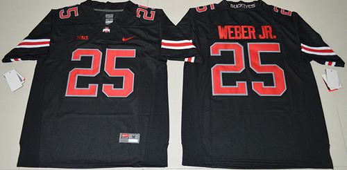 Buckeyes 25 Mike Weber Jr Black Red No Limited Stitched NCAA Jersey