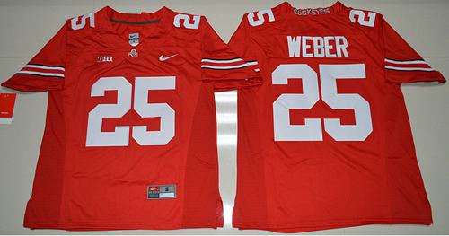 Buckeyes 25 Mike Weber Jr Red Stitched NCAA Jersey