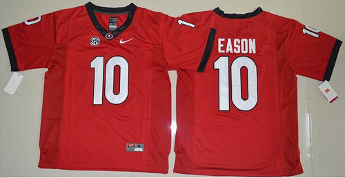 Bulldogs 10 Jacob Eason Red Limited Stitched NCAA Jersey