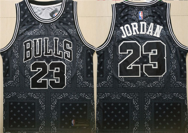 Bulls 23 Michael Jordan Black Fashion Swingman Jersey