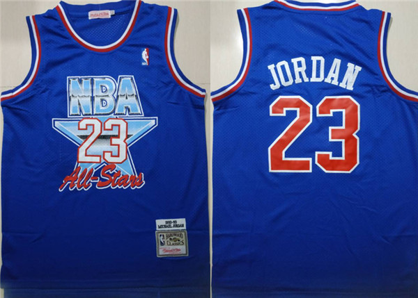 Bulls 23 Michael Jordan Blue 1992 1993 All Star Hardwood Classics Jersey