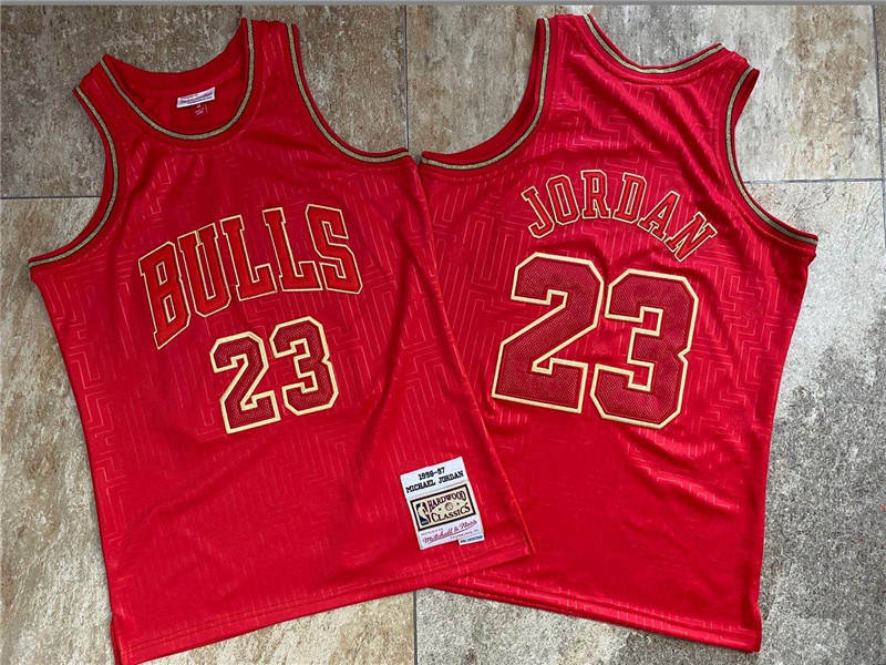 Bulls 23 Michael Jordan Red 1996 97 Hardwood Classics Jersey