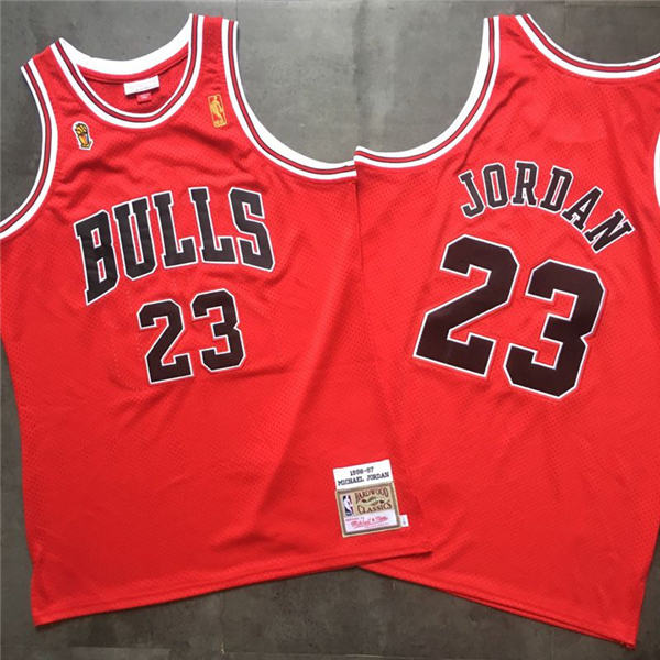 Bulls 23 Michael Jordan Red 1996 97 Hardwood Classics Mesh Jersey
