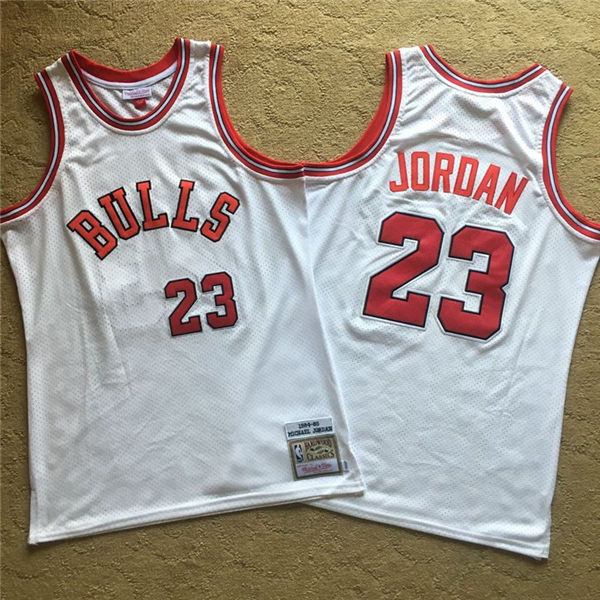 Bulls 23 Michael Jordan White 1984 85 Hardwood Classics Mesh Jersey