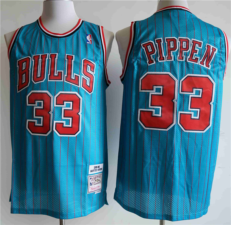 Bulls 33 Scottie Pippen Blue 1995 96 Hardwood Classics Swingman Jersey