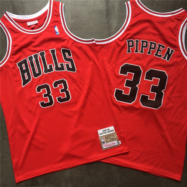 Bulls 33 Scottie Pippen Red 1997 98 Hardwood Classics Mesh Jersey