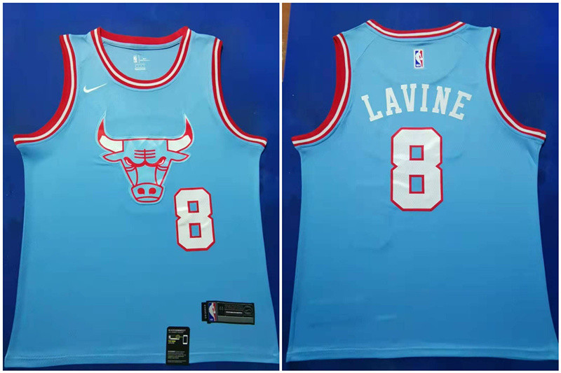 Bulls 8 Zach Lavine Blue 2019 20 City Edition Nike Swingman Jersey
