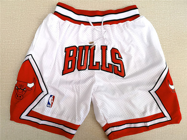 Bulls White All Stitched Shorts