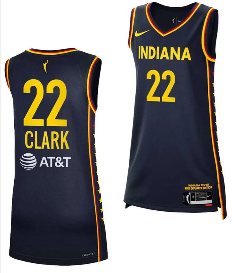 Caitlin Clark Jersey 22 Indiana Fever 2024 WNBA Draft Rebel Edition Navy
