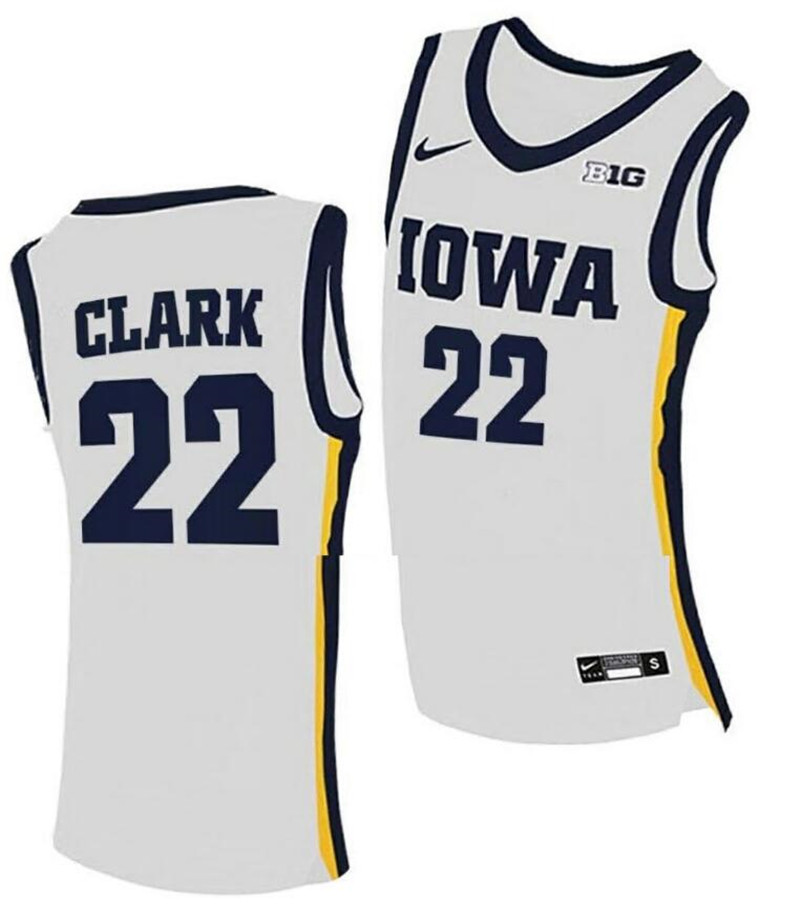 Caitlin Clark Jersey Iowa Hawkeyes College Basketball White 22
