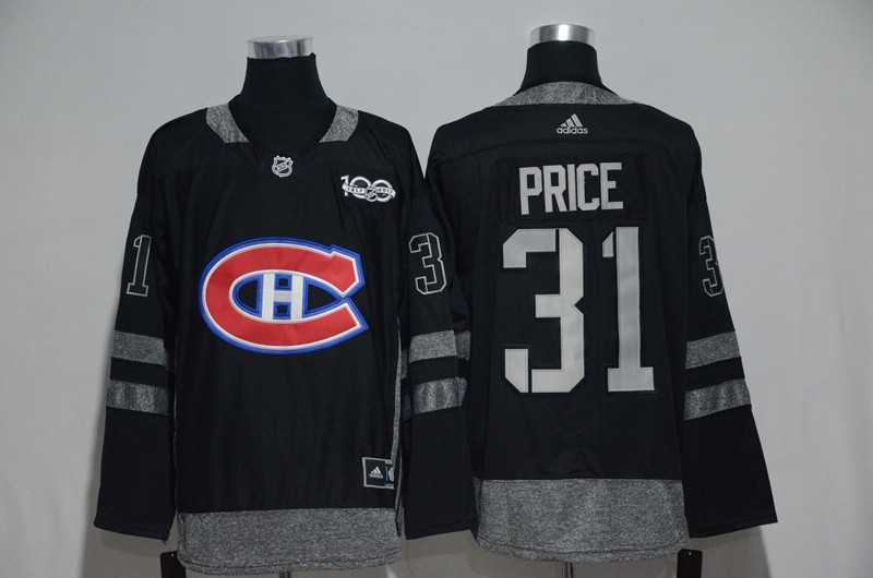 Canadiens 31 Carey Price Black 100th Anniversary Season Jersey