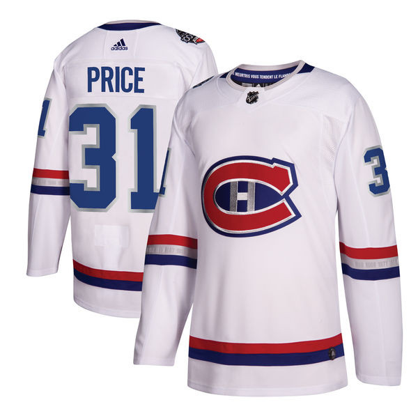 Canadiens 31 Carey Price White 2017 NHL 100 Classic  Jersey