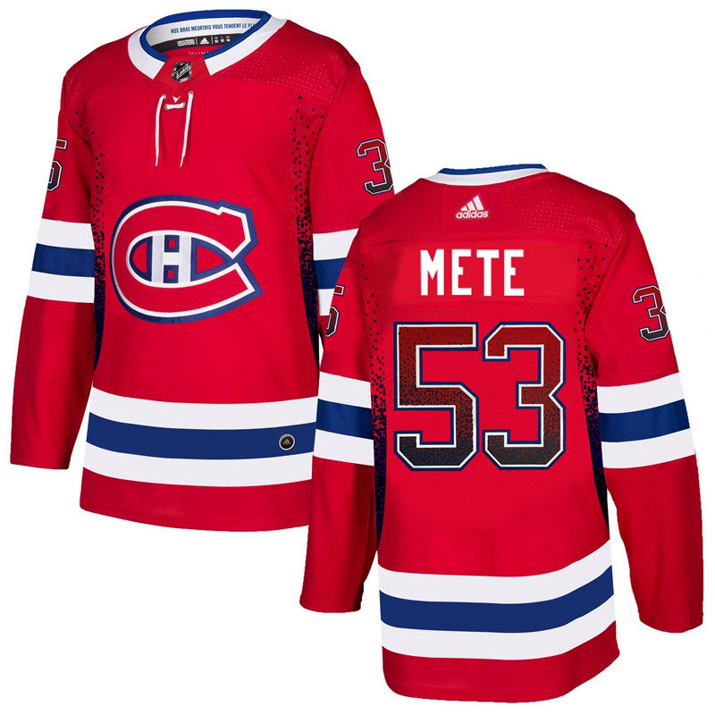 Canadiens 53 Victor Mete Red Drift Fashion  Jersey