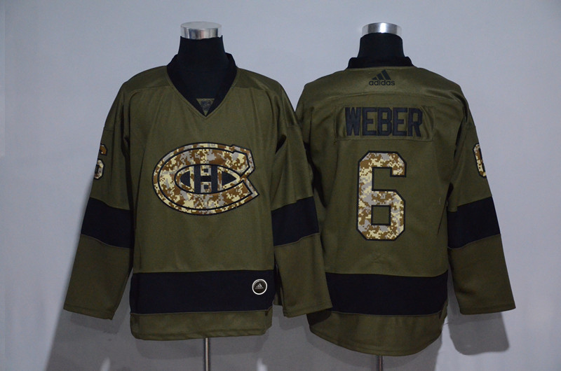 Canadiens 6 Shea Weber Olive Adidas Jersey