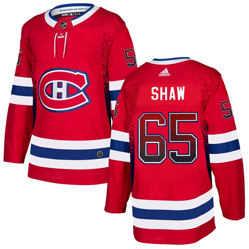Canadiens 65 Andrew Shaw Red Drift Fashion  Jersey