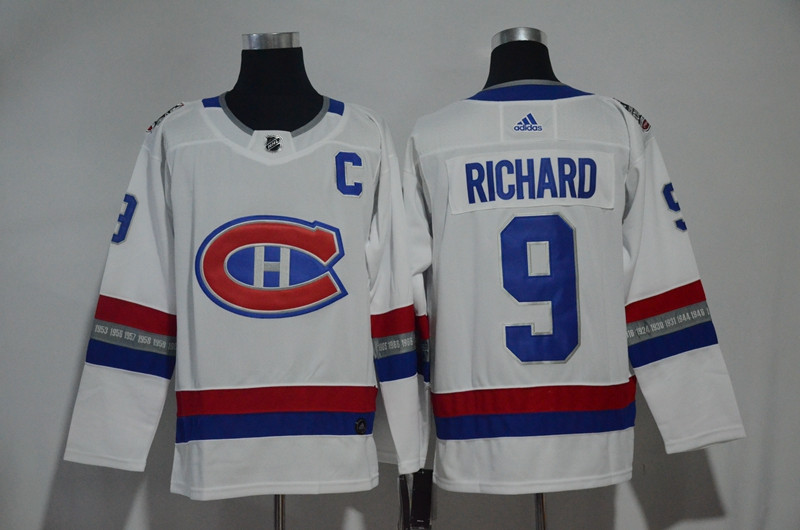 Canadiens 9 Maurice Richard White 2017 NHL 100 Classic  Jersey