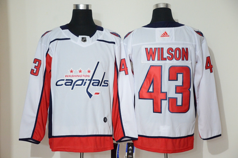 Capitals 43 Tom Wilson White Adidas Jersey