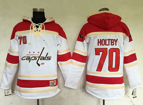 Capitals 70 Braden Holtby White Sawyer Hooded Sweatshirt Stitched NHL Jersey