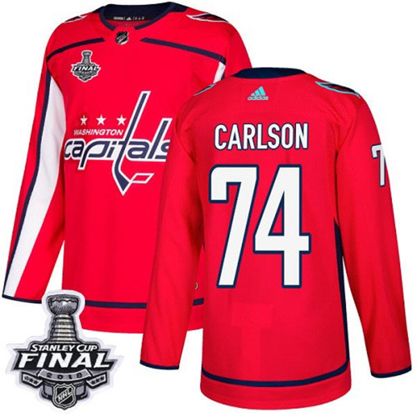 Capitals 74 John Carlson Red 2018 Stanley Cup Final Bound  Jersey