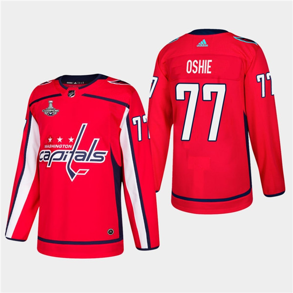 Capitals 77 T.J. Oshie Red 2018 Stanley Cup Champions  Jersey