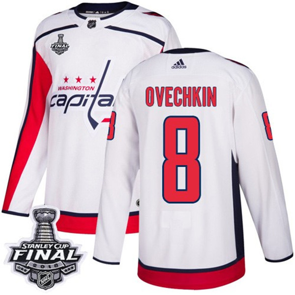 Capitals 8 Alex Ovechkin White 2018 Stanley Cup Final Bound  Jersey