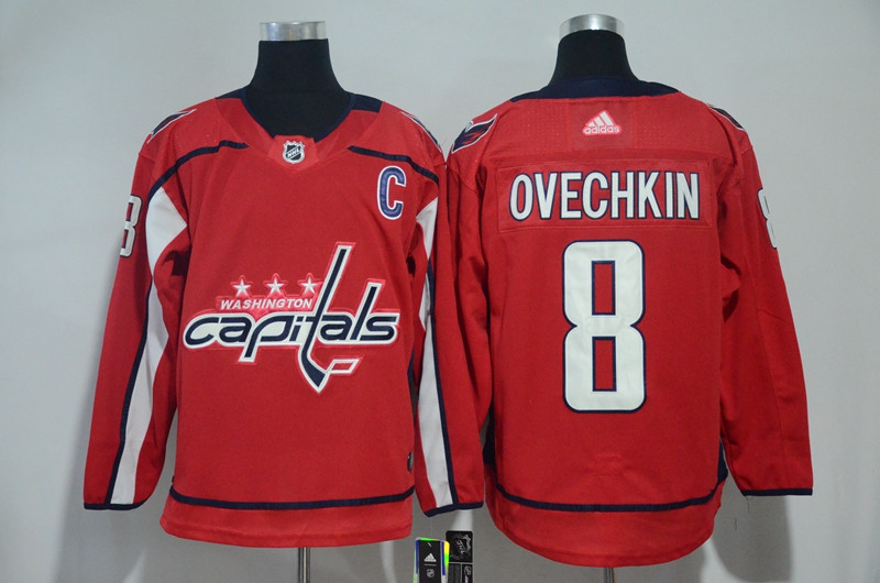 Capitals 8 Alexander Ovechkin Red  Jersey