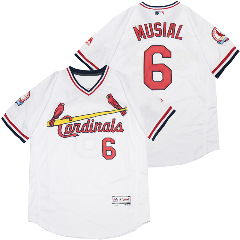 Cardinals 6 Stan Musial White Flexbase Jersey