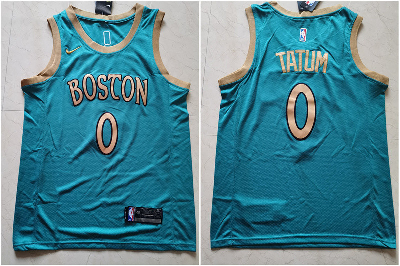 Celtics 0 Jayson Tatum Blue 2019 20 City Edition Swingman Jersey