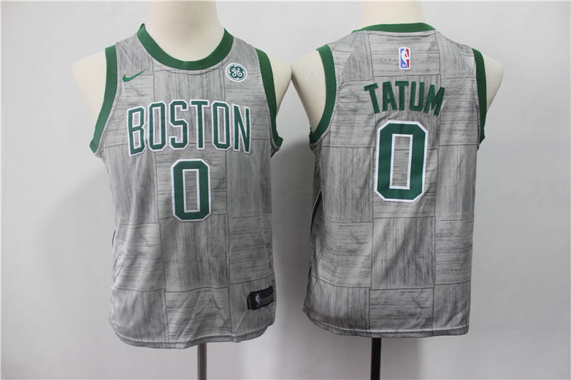 Celtics 0 Jayson Tatum Gray Youth  Swingman Jersey