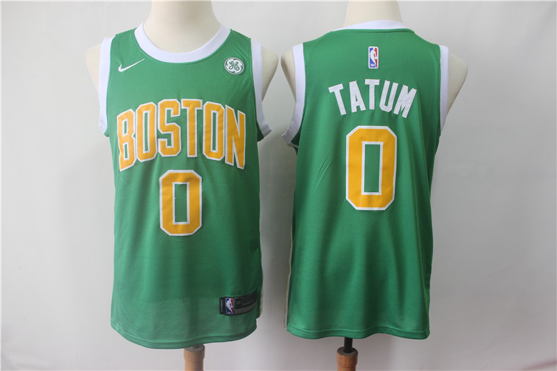 Celtics 0 Jayson Tatum Green 2018 19 Earned Edition  Swingman Jersey