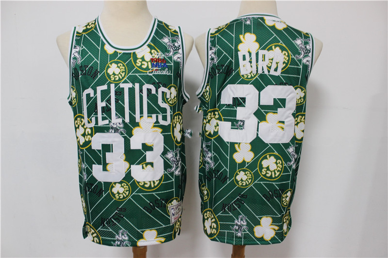 Celtics 33 Green Printed Swingman Tear Tear Edition Limited Retro Jersey