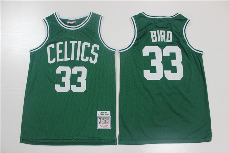 Celtics 33 Larry Bird Green 1985 86 Hardwood Classics Jersey