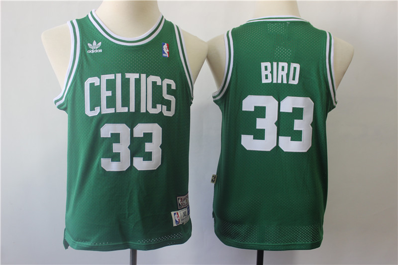 Celtics 33 Larry Bird Green Youth Hardwood Classics Jersey