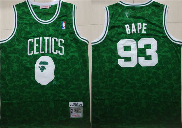 Celtics 93 Bape Green 1985 86 Hardwood Classics Jersey