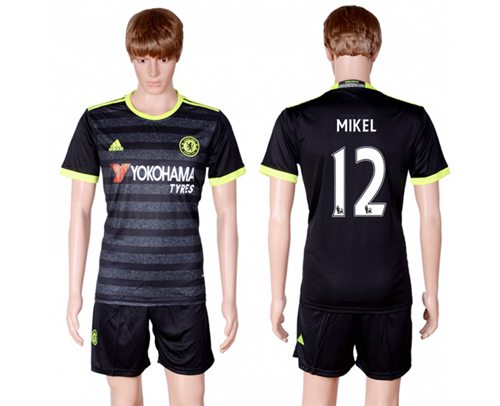 Chelsea 12 Mikel Away Soccer Club Jersey