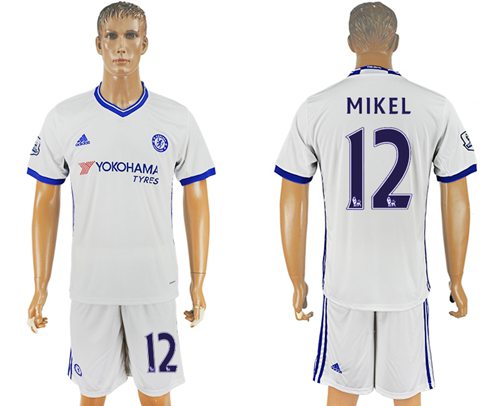 Chelsea 12 Mikel White Soccer Club Jersey